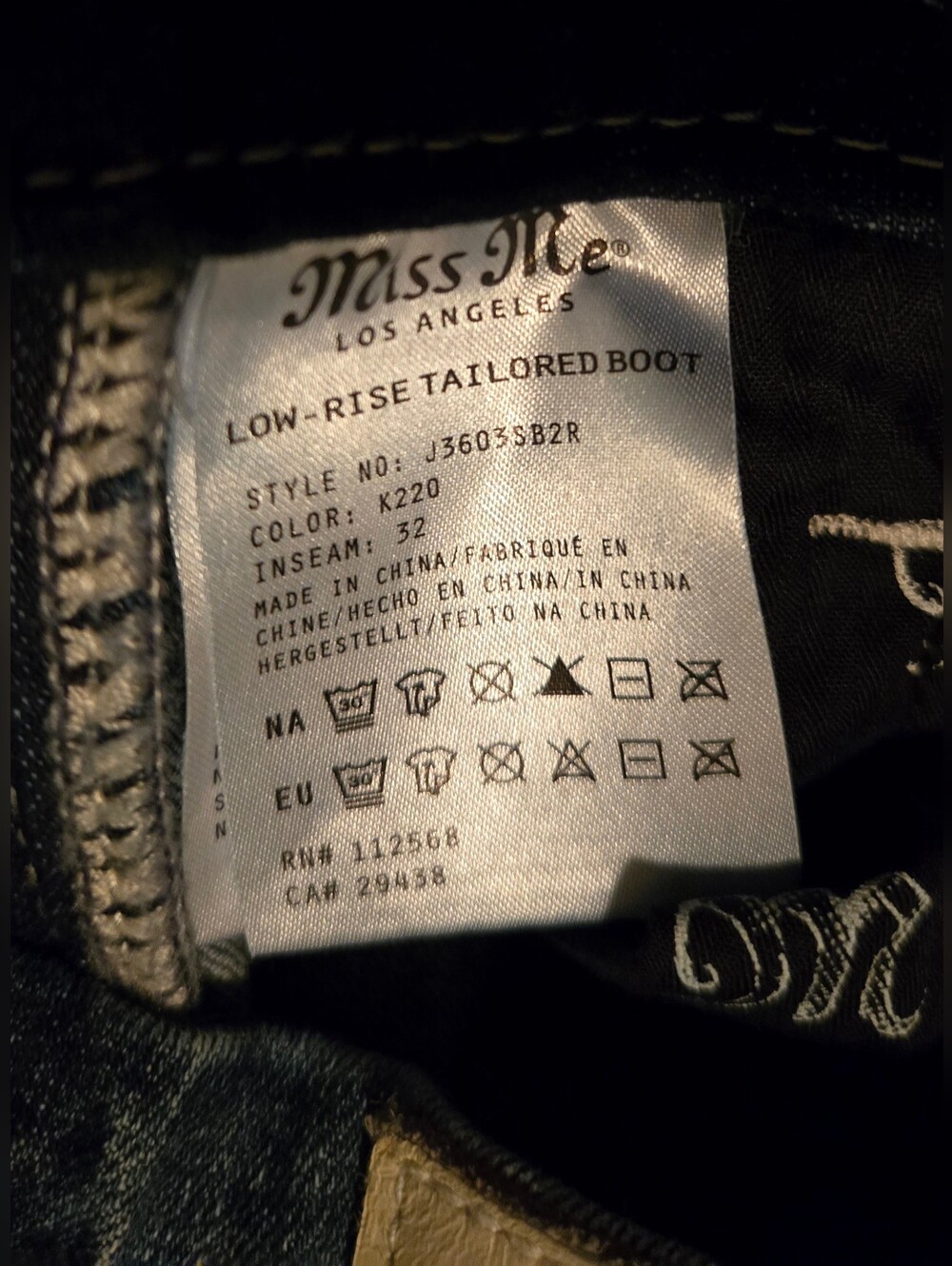Miss Me Lowrise Bootcut Jeans Women's Size 27 NWOT - Picture 6 of 11